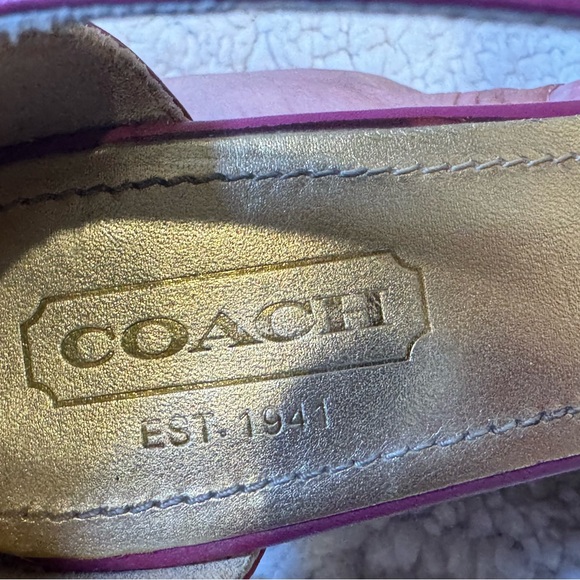 Coach fuchsia is wedge sandals size 7.5 - Picture 4 of 8